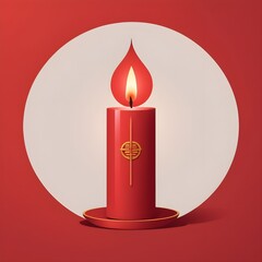 Chinese red candles for a traditional wedding or a cultural event