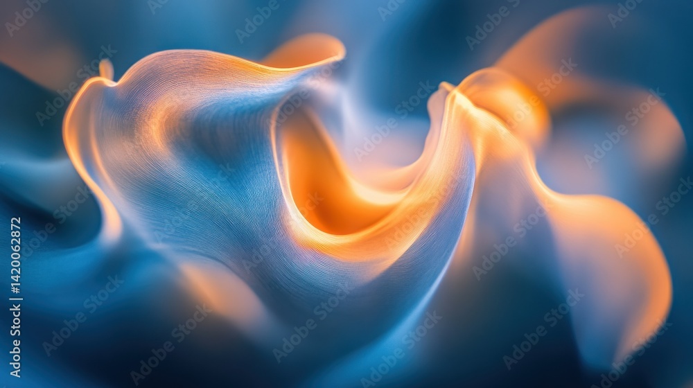 Poster abstract digital artwork depicting flowing forms with gradient coloration