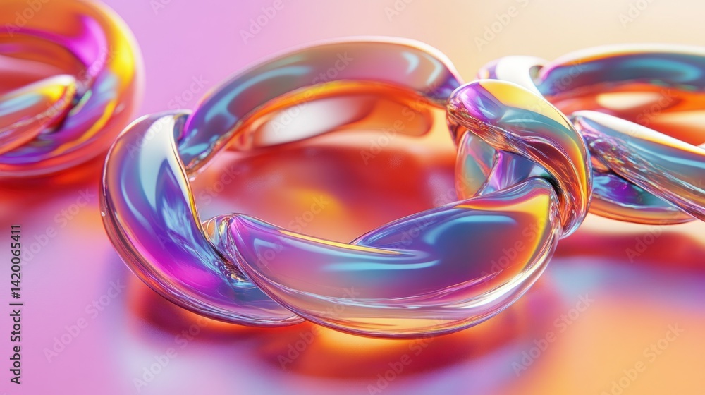 Aufkleber abstract image featuring links with colorful and reflective surfaces