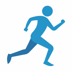 Running person icon vector silhouette illustration isolated on white background