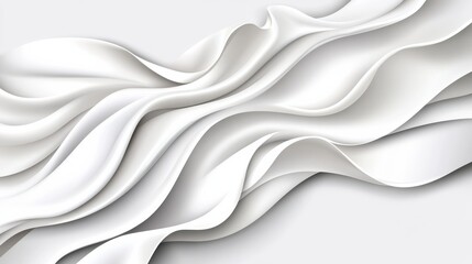 Obraz premium Elegant White Abstract Background with Flowing Paper Waves Evoking Calm