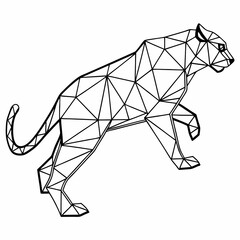 Geometric Panther Wireframe Illustration for Modern Digital Art and Design.