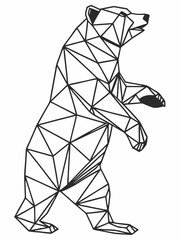 Geometric Bear Wireframe Illustration for Modern Digital Art and Design.