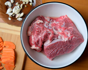 Preparing fresh ingredients at home