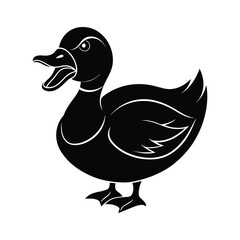 angry mandarin duck illustration design 