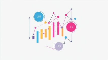 Obraz premium Cluster diagram with circular node groups summarizing information visually