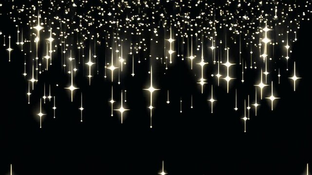 Shining bling stars animated overlay, transparent 4K video, alpha channel, ProRes 4444