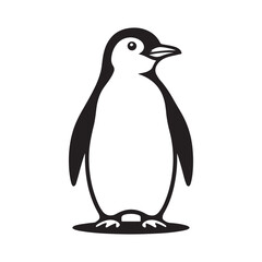 Black color penguin silhouette vector. Simple flat penguin icon. Vector illustration eps 10