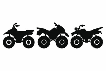 set of ATV Quad bike vector silhouette illustration isolated on white background © creative