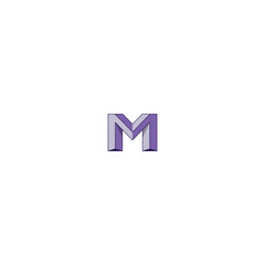 Fototapeta premium 3D Purple Letter M or W Logo Design for Modern Bold Brand Identity with White Background.