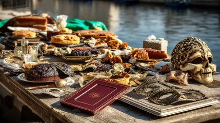 Venetian Feast A Table of Cakes, Masks, and a