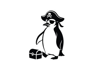 Obraz premium Penguin Pirate Samurai Hero Monster
