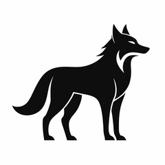 new style wolf animal silhouette vector icon on white background