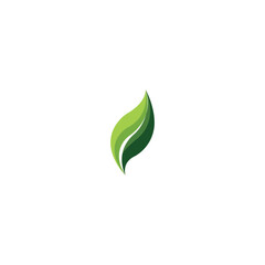 Fototapeta premium Layered Green Leaf Nature Organic Style Logo Design Inspiration for Eco Brands. 