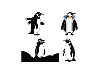 Obraz premium Casual Penguin Vacation Style Cute silhouette
