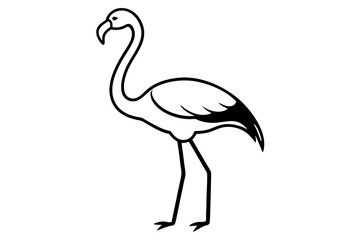 Obraz premium flamingo bird vector silhouette illustration isolated on white background