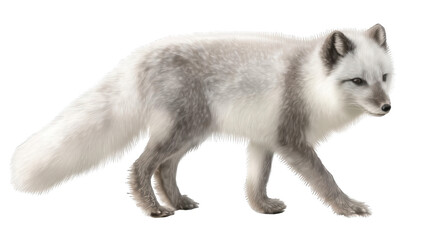 Obraz premium Realistic Arctic Fox in Summer Coat Transparent Background