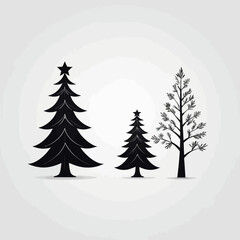Obraz premium set of vector christmas trees