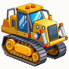 Bulldozer Tracked Wheels Isolated
