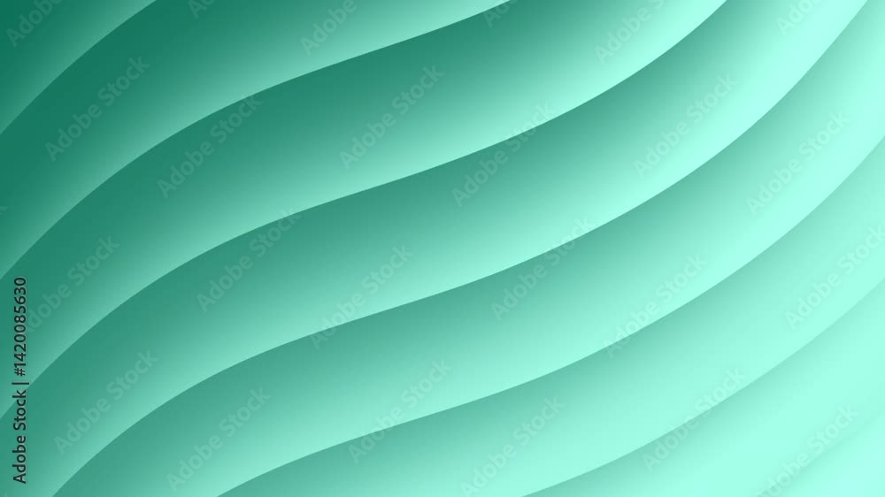 Poster a smooth, flowing design featuring wavy lines in shades of mint green, creating a calming visual eff