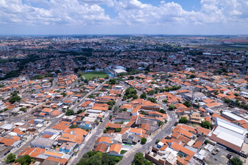 Aerial view of the city of Hortolândia and Sumaré, in São Paulo, Brazil