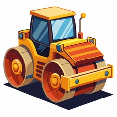 Fototapeta premium Road Roller White Background