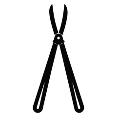 Isolated Black Vector tongs WIith White Background