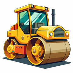 Road Roller White Background
