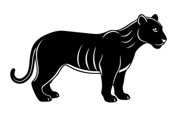 Tiger vector silhouette illustration isolated on white background