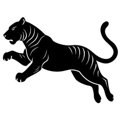 Tiger vector silhouette illustration isolated on white background