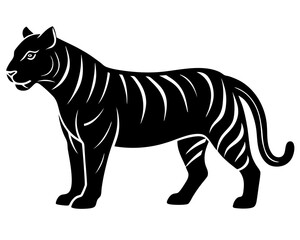 Tiger vector silhouette illustration isolated on white background