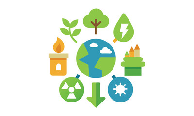 Set of Environments icons and symbols vector. on white beackground