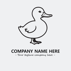 Duck illustration black and white for logo company vector image
