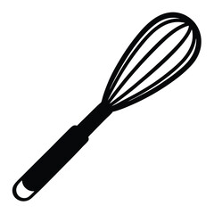 Isolated Black Vector whisk WIith White Background