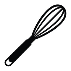 Isolated Black Vector whisk WIith White Background