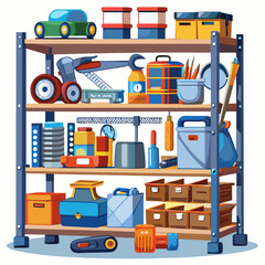 Tool Storage Shelf white background