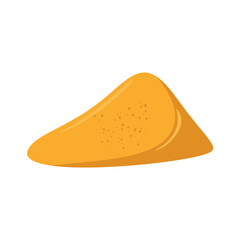 Sand pile. Yellow sandy heap, construction building material piles, bulk construction material heap. Sandy mound vector illustration 