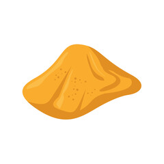 Sand pile. Yellow sandy heap, construction building material piles, bulk construction material heap. Sandy mound vector illustration 