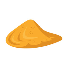 Sand pile. Yellow sandy heap, construction building material piles, bulk construction material heap. Sandy mound vector illustration 