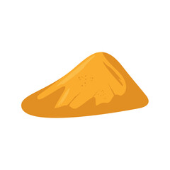 Sand pile. Yellow sandy heap, construction building material piles, bulk construction material heap. Sandy mound vector illustration 