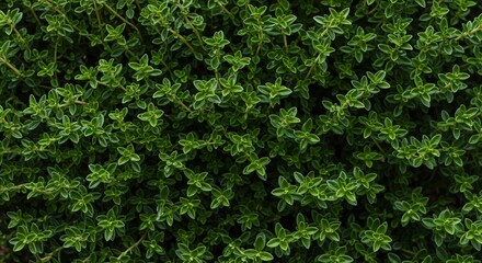Fototapeta premium Thyme Plant Growing Freshly in Garden for Healthy Cooking Ingredient