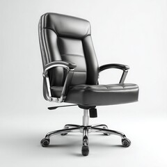 Executive black leather office chair swivel ergonomic adjustable comfortable furniture