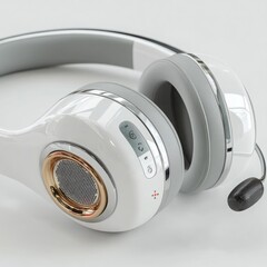 Shop white wireless headphones with microphone noise cancelling over ear headset for gaming