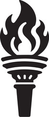 fire torch silhouette vector