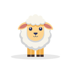 Vector Illustration of sheep, Cute Animal Character for decor band icon.