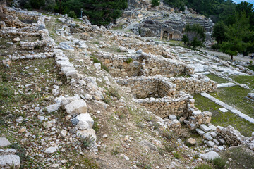 The remains of the ancient city of Limyra, are situated on the Kumluca Finike road 11 km after Kumluca, in Zengerler village, and on the mountain hillsides to the Finike plain, Antalya	