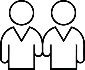 business partnership line art vector icon.