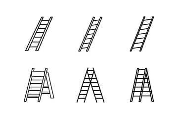 ladder icon line art vector illustration