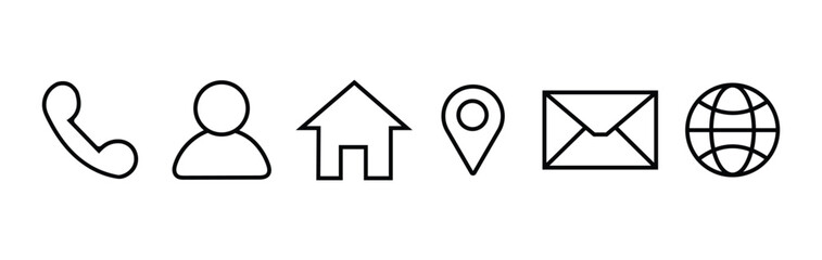 Website set icon vector. for computer and mobile. Home, location, call, message, address, globe, Contact and web icons set. 