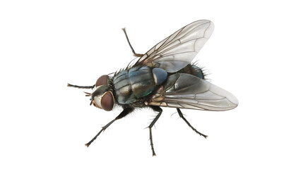 macro blue fly insect isolated on white background PNG. GENERATIVE AI